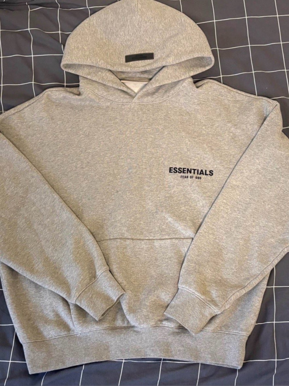 Fear of God Essentials Heather Gray Hoodie with Small Chest Logo